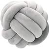 Generic Cuscino a sfera di nodo, cuscino per palla annodata, cuscino per divano in morbido peluche, cuscino a fiocco intrecciato a mano, cuscino decorativo per divano, letto, 20 x 20 cm (Grigio)