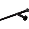 MDEKOR Bastone per tende nero, 180 cm, 1 binario, 19 mm, in metallo, fissaggio a parete, sfera