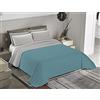 BANZAII TEXTILE INNOVATOR ONLINE Banzaii Trapuntino Piazza e Mezza Autunnale 220x260 cm, Acquamarina/Grigio | Copriletto Trapuntato Bicolore Reversibile, Mezza Stagione, Made in Italy - Ideale per Autunno e Primavera