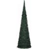 vidaXL Albero di Natale Preilluminato Pop-up con Stringa Decorazioni Natalizie Illuminazione Addobbi Feste Festività Invernali Verde 150 cm