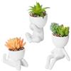 MISNODE Piante grasse finte con vasi in ceramica a forma umana, graziosa piccola pianta finta, pianta grassa artificiale, piante grasse artificiali, piante grasse artificiali per ufficio, casa,