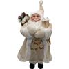Glac Store Babbo Natale Santa Claus Statuetta disponibile da 60cm a 80cm enorme In diverse versioni Bianco o Rosso Decorazione Natalizia Idea Regalo (Bianco Elegante, 80cm)