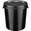 Garronda Secchio con coperchio 30 L per la conservazione di prodotti alimentari e chimici 5 Pezzi Nero GD-0104