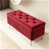 XDONE Pouf contenitore rettangolare, cassapanca contenitore da interno/camera da letto panca, sgabello contenitore in legno, panca contenitore ingresso, pouf contenitore con piedini, cassapanca legno ( Colo
