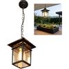 Chao Zan Illuminazione Lampada da esterno a sospensione in Impermeabile Retrò Metallo Bicchiere Semplicità Lampadario Plafoniera a soffitto Corridoio E27 cortile balcone giardino Gazebo lanterna