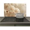 KitchenYeah© Paraschizzi Cucina 83x51 cm Pannello Dietro Piano Cottura Fornelli a Gas Paraspruzzi, Protezione Induzione Fiori - Beige - Natura