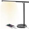 Aigostar Lampada da Scrivania LED, 8W con Porta di Ricarica USB, 5 Modalità Illuminazione (3000K - 6000K), 10 Livelli di Luminosità Regolabili, Luce Tavolo Confortevole per gli Occhi, Nero