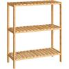 SONGMICS Scaffale Portaoggetti in Bambù, Mensola a 3 Ripiani, Multiuso, per Ingresso, Bagno, Soggiorno, Balcone, Cucina, 26 x 60 x 66 cm, Beige Naturale BCB33Y