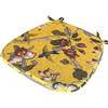uyeoco Cuscino Sedia Ufficio/Pranzo/Cucina in Lino Confortevole, Imbottitura Sedia Antiscivolo con Lacci, Cuscino di Seduta Trapezio Lavabile con Rivestimento Rimovibile(#23,40X38X33X5cm)