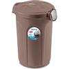Stefanplast Bidone Gerry 23 Litri Tortora Diametro 37, Altezza 46 Contenitore in plastica con Coperchio e Clip di aggancio per conservare Il Cibo dei Vostri Animali