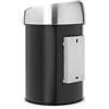 Brabantia Touch Bin con Coperchio Inox Lucido, 3 L, Nero Opaco
