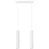 SOLLUX lighting Lampada Da Soffitto Lampada Da Sospensione In Alluminio 2 Paralumi 30 x 6,5 x 16,5 cm Karbon Bianco
