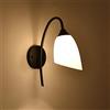 AITEKODVG Lampada da parete in vetro smerigliato, corpo lampada in ferro battuto nero design moderno e minimalista attacco E27 per corridoio soggiorno camera da letto,B