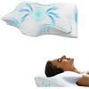Ermand Cuscino Cervicale Ortopedico Antirughe con Design Innovativo a Farfalla in Memory Foam, Ideale per Posizioni Prona, Supina e di Fianco, con Federa Traspirante, Rimovibile e Lavabile.