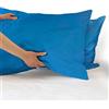 IlGruppone Coppia federe per Cuscino guanciale Letto 100% Cotone Made in Italy con Patella Interna - Avio - 52x80 cm