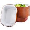 CONTITAL Contenitori monouso in Alluminio laccato AS220497 - Vaschette 1 Porzione con maniglie bianco/terracotta, Linea Premium - Extra Rigidi, 50 pezzi