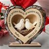 Grovjewfit Decorazione Cuore in Legno Personalizzata con Nomi e Data - Regalo Romantico per Coppie Matrimonio Anniversario San Valentino (Style 2)