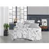 IlGruppone Set Copripiumino Matrimoniale - Parure Sacco Copri Piumino 250x200 cm con 45 cm di Patella + 2 Federe con Patella Interna - Due Piazze Disegni Moderni in più Colori - 13FoglieBianco