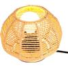 LIGKIN Lampada da Tavolo Intrecciata Lampada da Comodino Boho Paralume di Carta a Corde Lampada di Legno Vintage Illuminazione da Tavolo Luce Notturna Deco per Camera da letto Ufficio Lettura