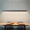 Huilefu Moderna lampada a sospensione LED nera lineare lunga, illuminazione a sospensione dimmerabile con telecomando 3000K-6000K, lampadario regolabile altezza per sala da pranzo, cucina, soggiorno (60cm)