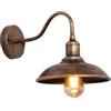 Moddeny Applique da parete per esterni retrò rurale a collo di cigno Applique da parete impermeabile per portico da 9,3 pollici Luce da fienile per esterni Luce da garage antiruggine