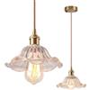 LIGINOK Lampada a sospensione vintage industriale E27 Lampadario a fiori creativo Paralume in vetro lampada da soffitto per cucina sala da pranzo camera da letto soggiorno