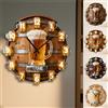Collienght Orologio da parete a tema birra personalizzato per camera da letto, soggiorno, ufficio, bar, club, nome personalizzato Cheers tazza di birra arte da parete 2D stampa piatta barile decorazione moda