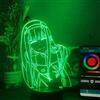Anjinguang Luce notturna 3D per bambini, motivo anime 3D, luce notturna a due figure Zero Two Figure, decorazione per camera da letto per bambini e ragazze, lampada da notte con manga - Touch +
