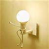 Mengjay Creativo Vintage Lampada da Parete Industriale Retro Applique da Parete Lampada a Muro Supporto in Ferro Art Deco E27 per Bar, Camera da Letto, Cucina, Ristorante, caffè, Corridoio, Bianco