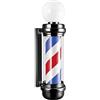 Biotiff - Segnale da barbiere a LED rotante con sfera luminosa | 85 cm | Cilindro motorizzato blu bianco rosso | uso interno/esterno | 220 V (nero)