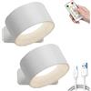 Gienslru Lights of Sweden - Lampade da parete, Home Touch Control, telecomando ricaricabile, dimmerabile, rotazione magnetica a 360°, colore e luminosità a 3 livelli, luce a doppio lato, senza fili, per