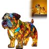 Generic Lampade per cani, lampade Corgi, lampada Schnauzer in vetro colorato per cani, luce notturna artistica della serie a tema cani carini, lampada da tavolo LED regalo divertente per gli amanti dei cani