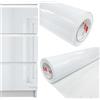 DecoMeister Pellicola Adesiva Tinta Unita per Mobili 100x700 cm - Carta Adesiva Lavabile per Cucina e Bagno - Ideale per Rinnovare Armadi, Tavoli e Porte - Bianco Lucido