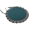 CASABELLAPIU Cuscino Rotondo Per Sedie Interno Esterno Con Volant Conf. 4 Pz. Sfoderabili Con Laccetti Di Bloccaggio Eleganti Comodi D. 36 cm. (Petrolio.Grigio)