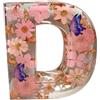 Generic Luce notturna in resina floreale, luce notturna in resina floreale, lampada creativa con 26 lettere, simulato, luce notturna con personalizzato, lettera in resina con luce a LED,