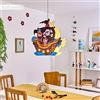 hofstein Lampada a sospensione Ayer, lampada colorata con motivo pirata in legno/metallo per la camera dei bambini, 2 x E27, lampada nave pirata, altezza massima 107 cm, senza lampadina/e