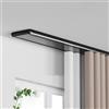 Generic Doppio Binario per Tende invisibili, Binari Tende Heavy Duty scorrevoli a soffitto, Kit Binario in alluminio personalizzabile 60 bis 680 CM per finestre, doccia, divisorio(Black,0.6m(2.0ft))