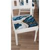 PETTI Artigiani Italiani - Cuscini Sedie Cucina Set da 2, Effetto Marmo Blu 40x40 cm, Coprisedie Quadrati con Elastico per Sala da Pranzo in Microfibra, 100% Made in italiani
