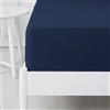 Morbidissimi - Lenzuolo Sotto con Angoli Una Piazza e Mezza 130x200 in Flanella 100% Cotone Caldo, Tessuto Felpato Traspirante Tinta Unita con Angoli Maxi 27 cm per Materassi Alti, AB084 [Blu]