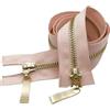 ZacLAy Cerniera Con Denti In Metallo Oro Chiaro Con Doppio Cursore Da 80/100/120Cm, Rosa, 5#, 80cm