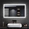 SONNI Specchio da Bagno (con illuminazione) 100x60cm, Specchio con Led Antiappannamento, Vanity Mirror con Interruttore a Sfioramento, Specchio Rettangolare Bianco Freddo 6400K