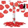 Relaxdays Set da 5 Cannoni Spara-Coriandoli, Petali di Rosa, Rosso, Gittata 8 m, Matrimonio, Promessa, 40 cm