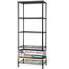 KARAT Scaffalatura metallica decorativa e robusta, scaffale per magazzino, scaffale per cantina per bagno, cucina, ufficio, soggiorno ed esterni (# 55x35x140-nero-rocky: ⌀19mm)