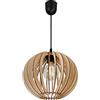Light Home LH Light-Home Timber Lampadario a Sospensione - Lampadario Industriale per Soggiorno Camera da Letto e Cucina - Lampade a Sospensione in Metallo e Legno con Paralume Moderno - 1 Luce - Palla