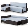 Milica Copridivano trapuntato compatibile con divano angolare letto Friheten di IKEA | Adatto a chaise longue destra o sinistra | Ideale per bambini e animali | Colore: azzurro chiaro