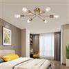 Mengjay Moderna Luci da Soffitto,Lampade da soffitto in Metallo,6 xE27 Luci Plafoniera Soffitto,Faretto Interno da Soffitto per Soggiorno Cucina Ristorante(Non includere lampadine) (6 teste(Oro))