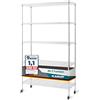KARAT Scaffalatura su rotelle, in Metallo con 5 Ripiani, Carrello per Cucina, Bagno, Cantina, ripostiglio Fino a 120 kg, Carrello da Cucina su Ruote, Cromato 89 x 34 x 150 cm