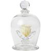 DC DEBORA CARLUCCI Debora Carlucci Rosa Stabilizzata in Campana di Vetro con 3 Petali - Fiore Eterno in Vetro Cristallo, Idea Regalo Elegante, Bomboniera di Lusso, Made in Italy - 10x6 cm (Panna)