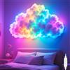 Lergas Luce a LED a nuvola USB, illuminazione a LED con effetto nuvola 3D, 3 modalità di musica e luce e 20 modalità di colore, coperta a nuvola, ovatta, lampada da parete, plafoniera nuvola fai da te (C)