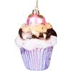 BRUBAKER Cupcake - Palla di Natale in Vetro dipinto a Mano - Bocca Soffiata Decorazione Dell'Albero di Natale Figure Buffo Ciondolo Decorazione Palla Albero - 13 cm